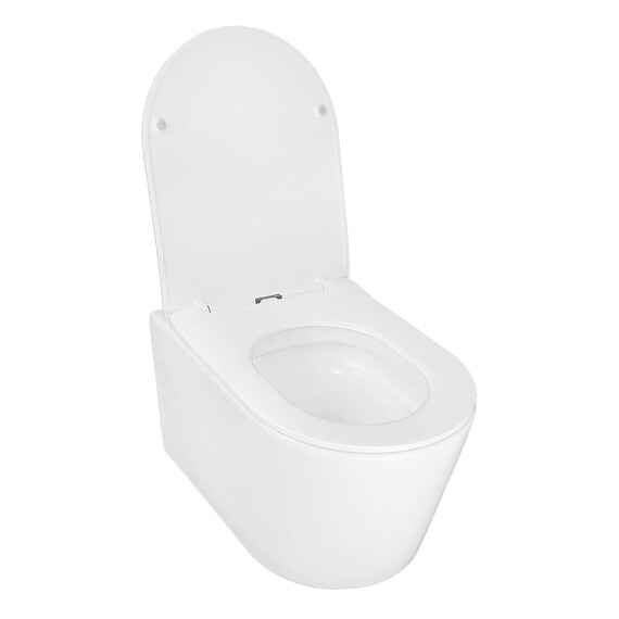 Унитаз подвесной безободковый Azario Ollin AZ-0513R с крышкой микролифт (Система смыва торнадо) - фото 4