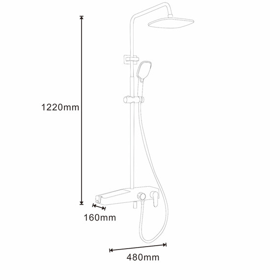 Душевая стойка Azario AZ-801-2B, чёрный матовый, Цвет производителя: чёрный матовый - фото 6