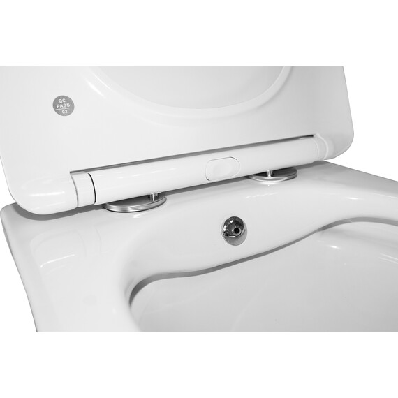 Унитаз подвесной безободковый Azario Hugo AZ-10007 с тонкой крышкой микролифт - фото 7