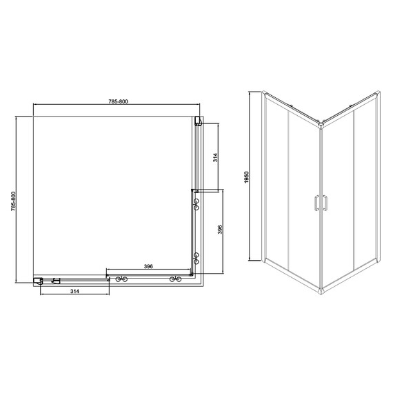Душевое ограждение Azario Greenwood 80x80 см AZ-NNE1142 800, серебро/прозрачное - фото 3