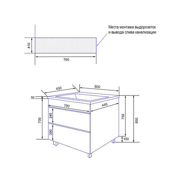 Тумба напольная с раковиной Azario Viola 80/2H 80 см CS00097139, фисташковый - фото 8