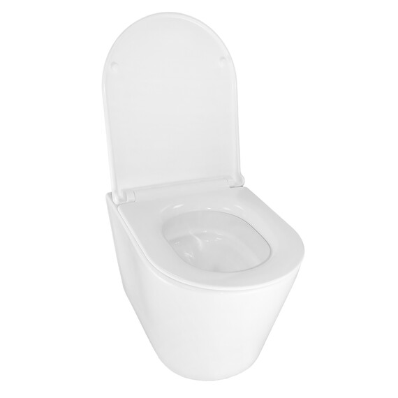 Унитаз подвесной безободковый Azario LANDER AZ-2802E с тонкой крышкой микролифт (Система смыва торнадо) - фото 4