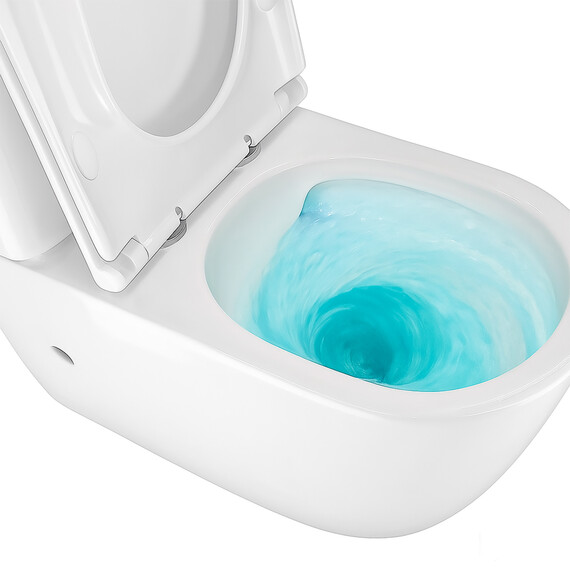 Унитаз-компакт безободковый Azario RIANO AZ-1307A с крышкой микролифт (система смыва Торнадо) - фото 16