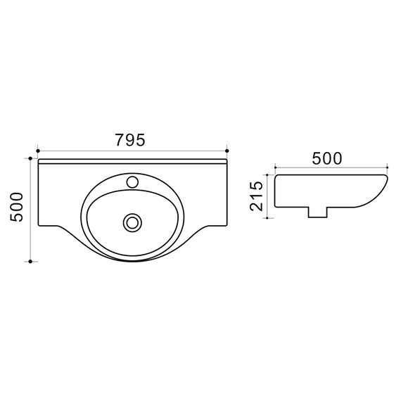 Раковина подвесная Azario 80 см TEO-80 - фото 2