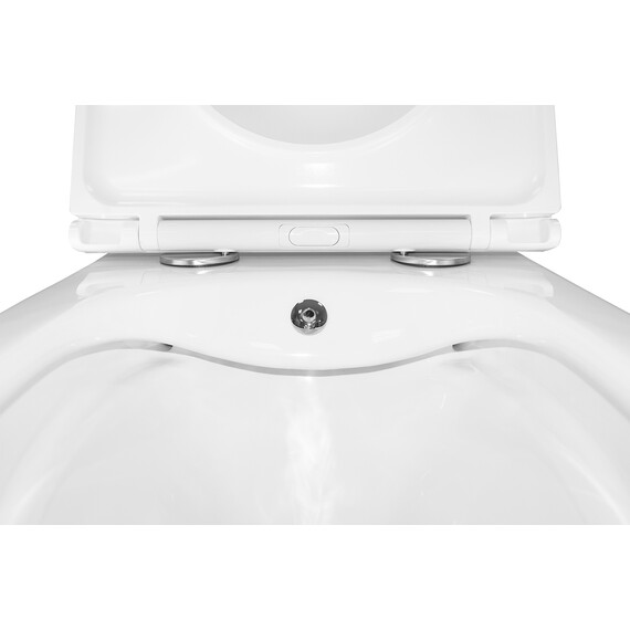 Унитаз-биде подвесной безободковый Azario Grado AZ-046E-NR с тонкой крышкой микролифт (система смыва Торнадо) - фото 7