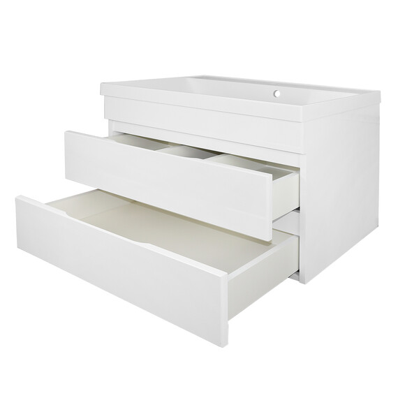 Тумба подвесная с раковиной Azario Эстима 80 см CS00094584, белый глянцевый - фото 3