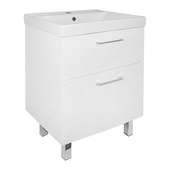 Тумба напольная с раковиной Azario Ника 60 см CS00091368, белый глянцевый - фото 2