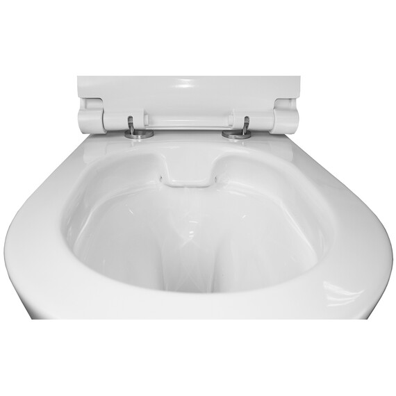 Унитаз подвесной безободковый Azario Geno AZ-2196-D с тонкой крышкой микролифт - фото 6