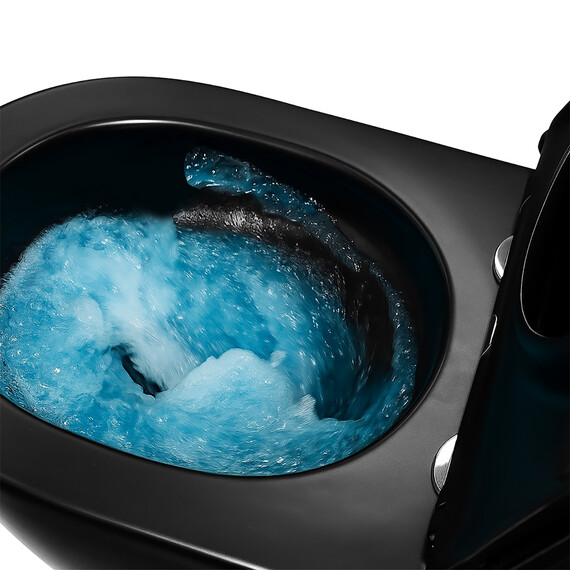 Унитаз подвесной безободковый Azario Grado AZ-0046-UQ3-MB с крышкой микролифт, чёрный матовый (Система смыва торнадо) - фото 15