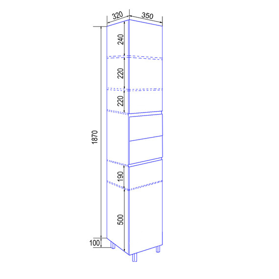 Пенал напольный Azario Эстима 35 см L CS00094554, белый глянцевый - фото 5