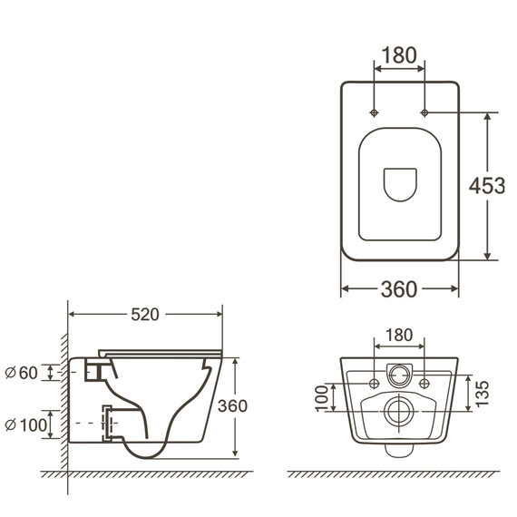 Унитаз подвесной Azario Indor AZ-9004WT с тонкой крышкой микролифт (Система смыва Торнадо) - фото 17
