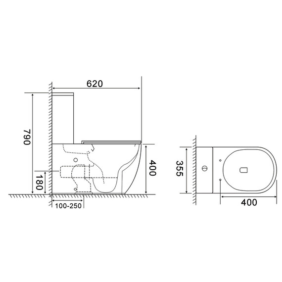 Унитаз-компакт безободковый Azario RIANO AZ-1307A с крышкой микролифт (система смыва Торнадо) - фото 18