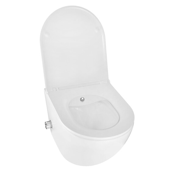 Унитаз-биде подвесной безободковый Azario Grado AZ-046E-NR с тонкой крышкой микролифт (система смыва Торнадо) - фото 4