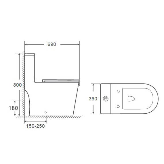 Унитаз-моноблок Azario Eagle AZ-80673 с тонкой крышкой микролифт (Система смыва Торнадо) - фото 14