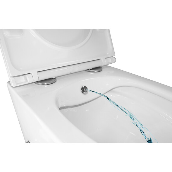 Унитаз-биде подвесной безободковый Azario Grado AZ-046E-NR с тонкой крышкой микролифт (система смыва Торнадо) - фото 9