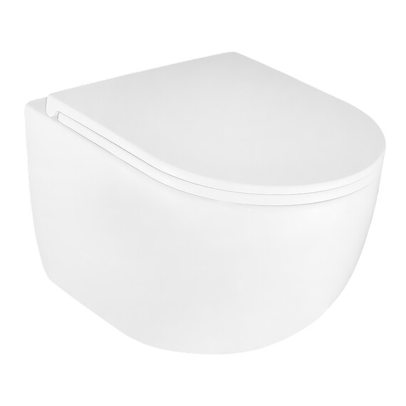 Унитаз подвесной безободковый Azario Terso AZ-092E-UQ3 (система смыва Торнадо) с тонкой крышкой микролифт - фото 3