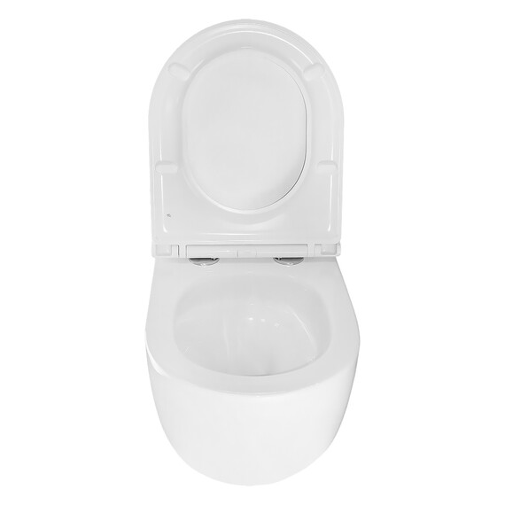 Унитаз подвесной безободковый Azario Terso AZ-092E-UQ3 (система смыва Торнадо) с тонкой крышкой микролифт - фото 6