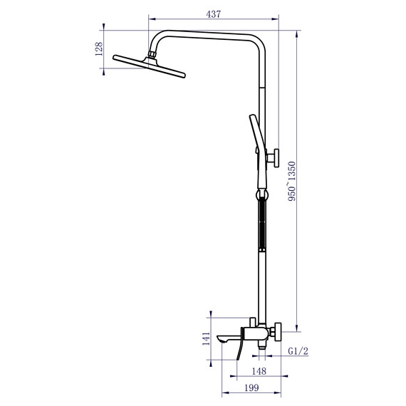 Душевая стойка Azario Escaro AZ-K2374BN, сатин - фото 8
