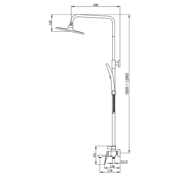 Душевая стойка Azario Lursy AZ-K2349 - фото 8