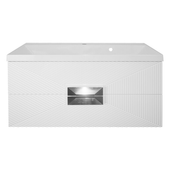 Тумба подвесная с раковиной Azario Zena 100/2 100 см CS00096981, белый глянцевый - фото 3