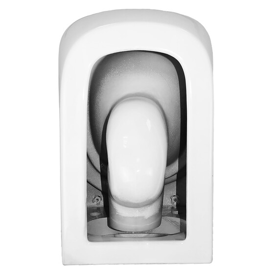 Унитаз подвесной безободковый Azario Legenda AZ-2305-AS с тонкой крышкой микролифт (Система смыва Торнадо) - фото 16