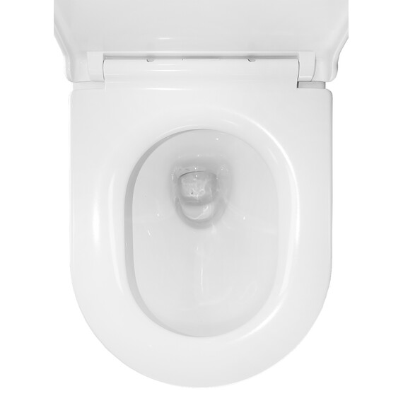 Унитаз подвесной безободковый Azario BONELLE AZ-2801E с тонкой крышкой микролифт (Система смыва торнадо) - фото 9