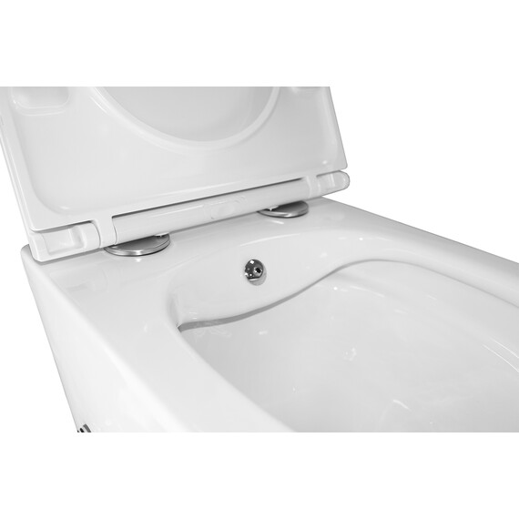 Унитаз-биде подвесной безободковый Azario Grado AZ-046E-NR с тонкой крышкой микролифт (система смыва Торнадо) - фото 8