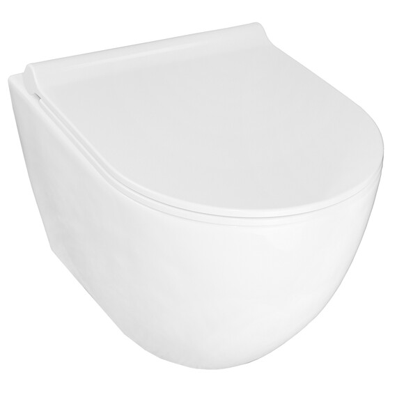 Унитаз подвесной безободковый Azario Geno AZ-2196-D с тонкой крышкой микролифт - фото 2