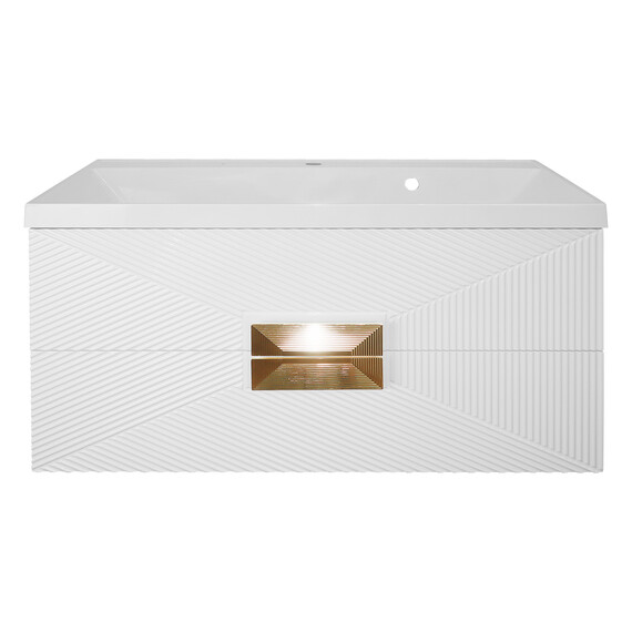 Тумба подвесная с раковиной Azario Zena 100/2 100 см CS00097709, белый глянцевый - фото 3