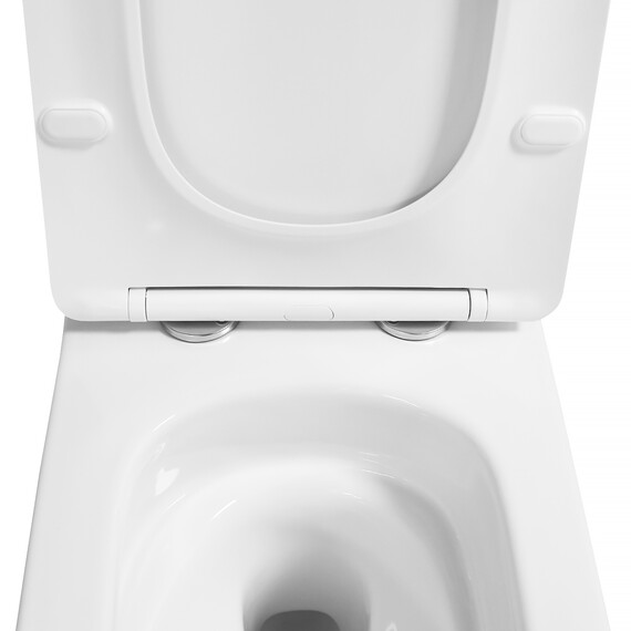 Унитаз подвесной Azario Indor AZ-9004WT с тонкой крышкой микролифт (Система смыва Торнадо) - фото 8