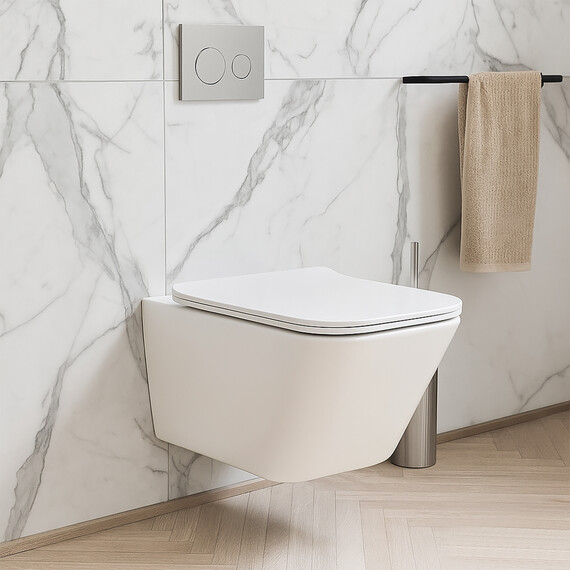 Унитаз подвесной Azario Indor AZ-9004WT с тонкой крышкой микролифт (Система смыва Торнадо) - фото 16