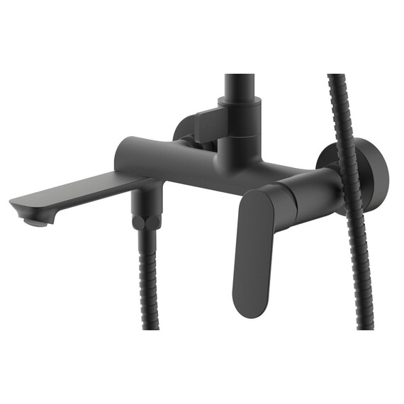 Душевая стойка Azario Alanti AZ-K2332-1B, чёрный матовый - фото 2