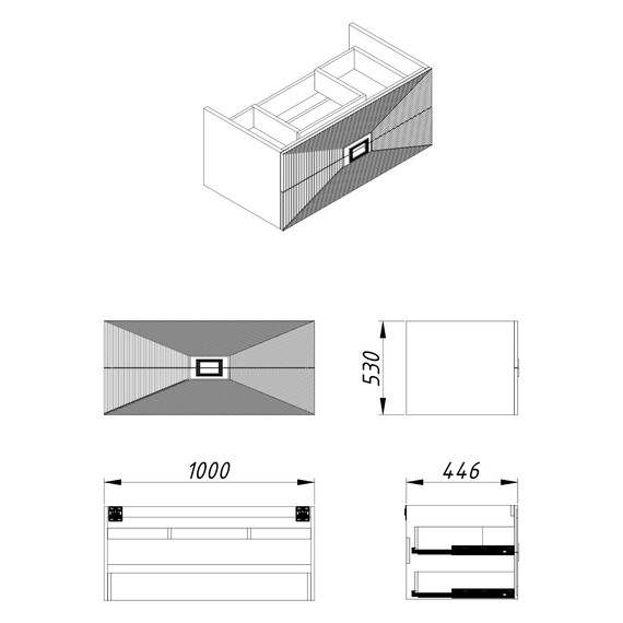Тумба подвесная с раковиной Azario Zena 100/2 100 см CS00096981, белый глянцевый - фото 7