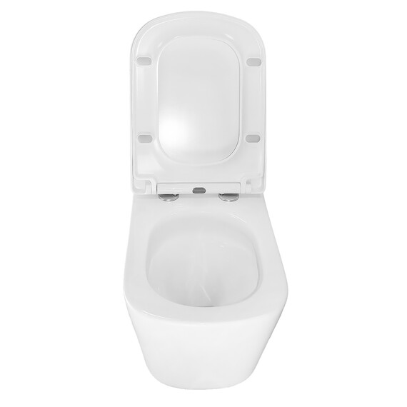 Унитаз подвесной безободковый Azario Vesper AZ-1373WH с тонкой крышкой микролифт (Система смыва торнадо) - фото 6