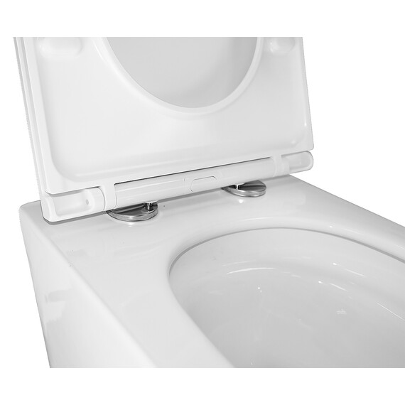 Унитаз подвесной безободковый Azario Eclat AZ-2381-A с тонкой крышкой микролифт (Система смыва Торнадо) - фото 7