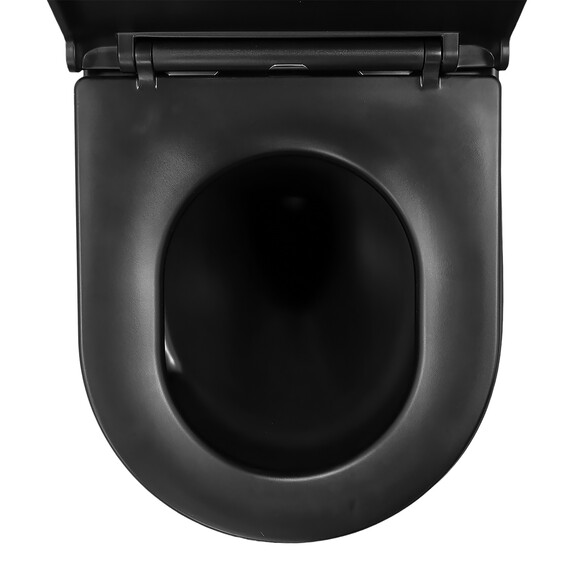 Унитаз подвесной безободковый Azario Grado AZ-0046-UQ3-MB с крышкой микролифт, чёрный матовый (Система смыва торнадо) - фото 9