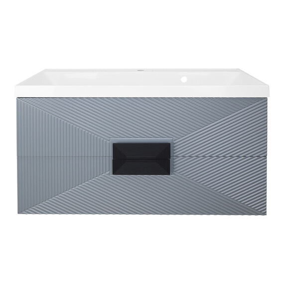 Тумба подвесная с раковиной Azario Zena 100/2 100 см CS00097710, серый - фото 3