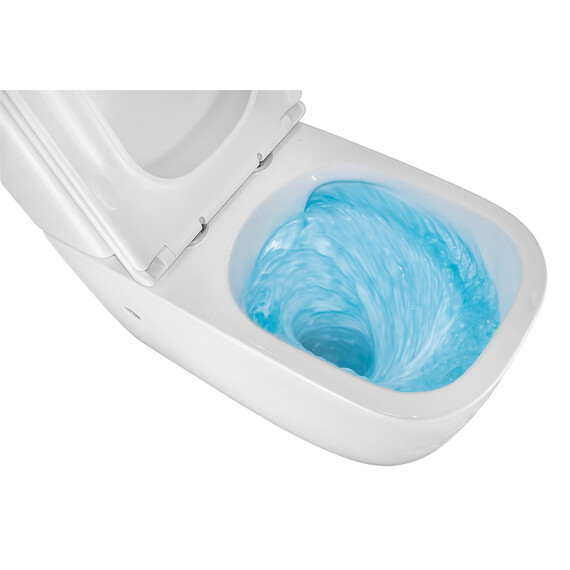 Унитаз-компакт безободковый Azario RIANO AZ-1305A с крышкой микролифт (система смыва Торнадо) - фото 15