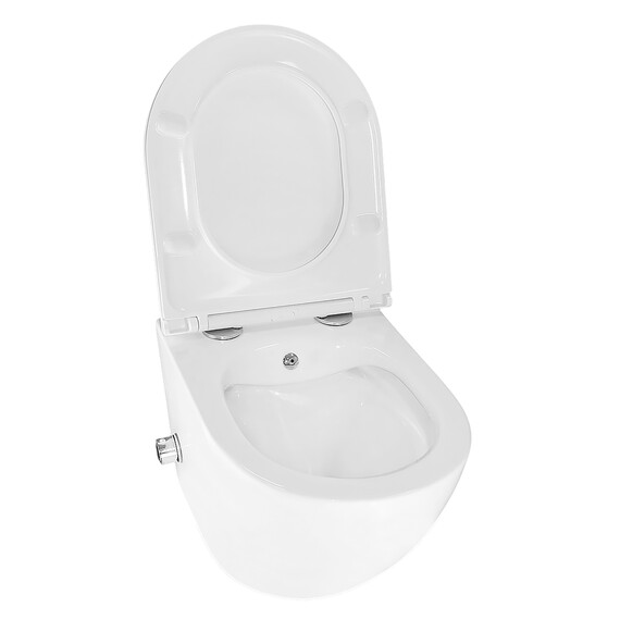 Унитаз-биде подвесной безободковый Azario Grado AZ-046E-NR с тонкой крышкой микролифт (система смыва Торнадо) - фото 5