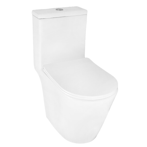 Унитаз-моноблок безободковый Azario Prime AZ-1363OP с тонкой крышкой микролифт - фото 2