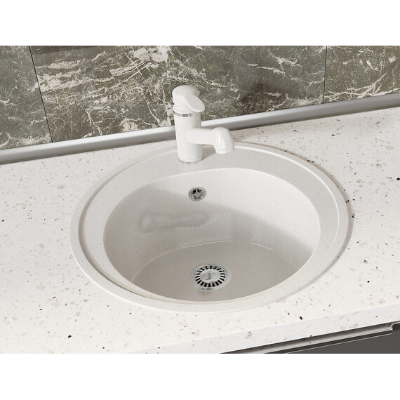 Кухонная мойка Azario Solo CS00105233, белый крап - фото 3