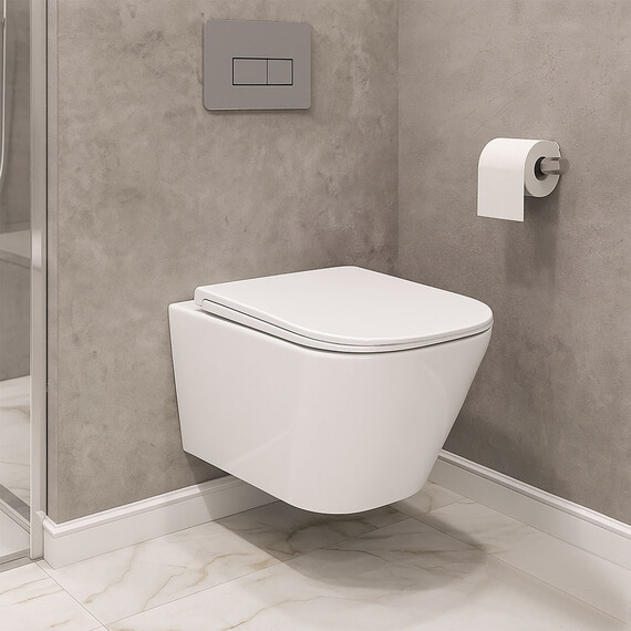 Унитаз подвесной безободковый Azario ESCONDA AZ-2805E с крышкой микролифт (Система смыва торнадо) - фото 16