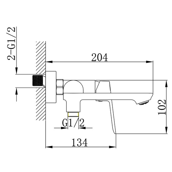 Смеситель для ванны Azario Alanti AZ-K3032B, чёрный матовый - фото 7