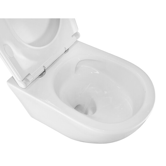 Унитаз подвесной безободковый Azario BONELLE AZ-2801E с тонкой крышкой микролифт (Система смыва торнадо) - фото 7