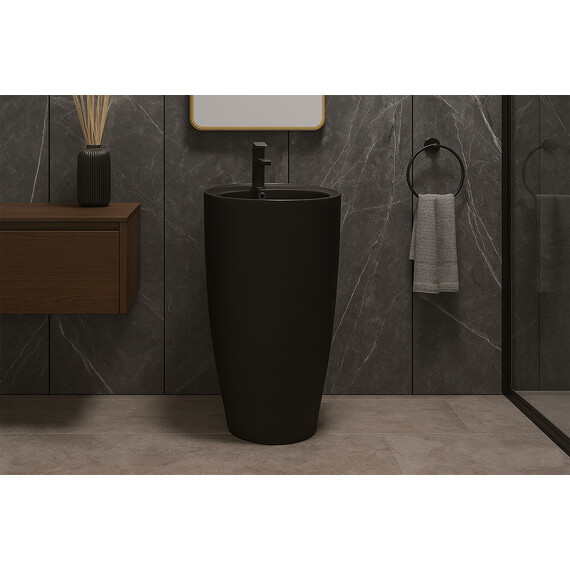 Раковина напольная Azario Dea 50 см AZ-203MB, чёрный - фото 2