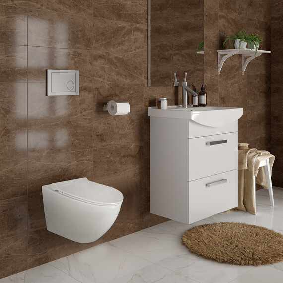 Унитаз подвесной безободковый Azario Geno AZ-2196-D с тонкой крышкой микролифт - фото 13