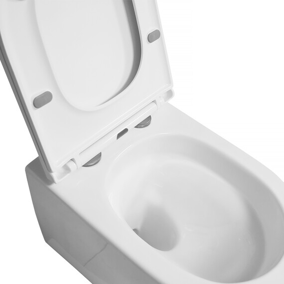Унитаз подвесной Azario Blanco AZ-9003WT с тонкой крышкой микролифт (Система смыва Торнадо) - фото 7