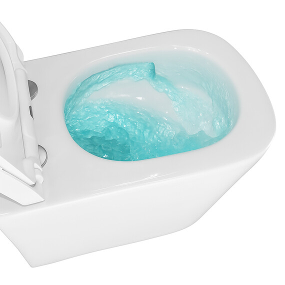 Унитаз подвесной безободковый Azario Vesper AZ-1373WH с тонкой крышкой микролифт (Система смыва торнадо) - фото 15