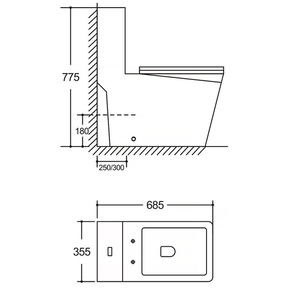 Унитаз-моноблок безободковый Azario RAYO AZ-6385 с крышкой микролифт - фото 16
