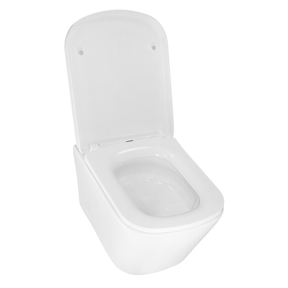 Унитаз подвесной безободковый Azario Vesper AZ-1373WH с тонкой крышкой микролифт (Система смыва торнадо) - фото 4